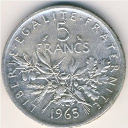 Франция 5 франков 1965 год