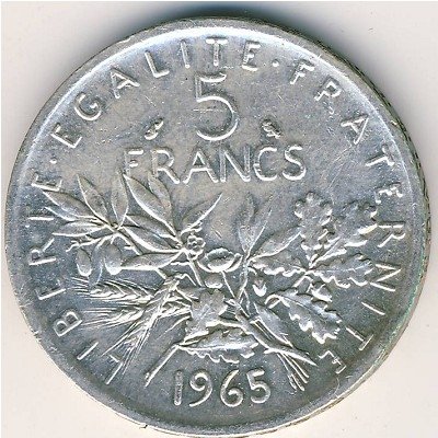 Франция 5 франков 1965 год