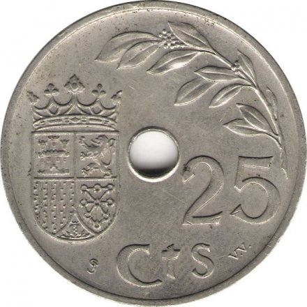 Испания 25 сентимо 1937 год