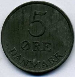 Дания 5 эре 1962 год