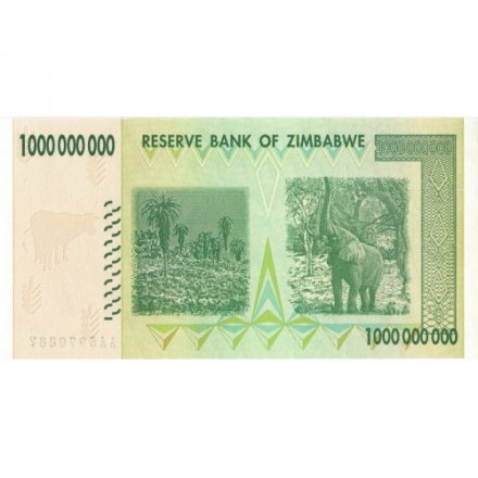 Зимбабве 1000000000 (1 миллиард) долларов 2008 год - UNC