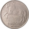 Норвегия 1 крона 1961 год - Улаф V. Лошадь