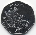 Остров Мэн 50 пенсов 2012 год - Велосипедист Марк Кавендиш
