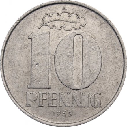 ГДР 10 пфеннигов 1963 год (A)