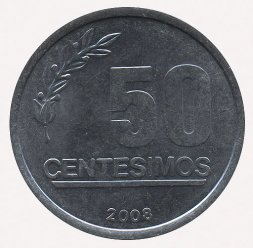 Уругвай 50 сентесимо 2008 год - Хосе Артигас