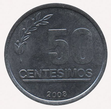 Уругвай 50 сентесимо 2008 год - Хосе Артигас