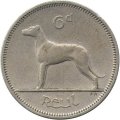 Ирландия 6 пенсов 1960 год - Ирландский волкодав