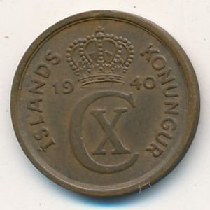 Исландия 1 эйре 1940 год