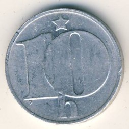Монета Чехословакия 10 гелеров 1976 год