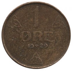 Норвегия 1 эре 1929 год - Король Хокон VII