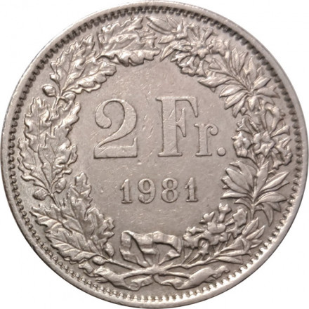 Швейцария 2 франка 1981 год