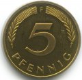 ФРГ 5 пфеннигов 1992 год (F)