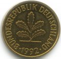 ФРГ 5 пфеннигов 1992 год (F)
