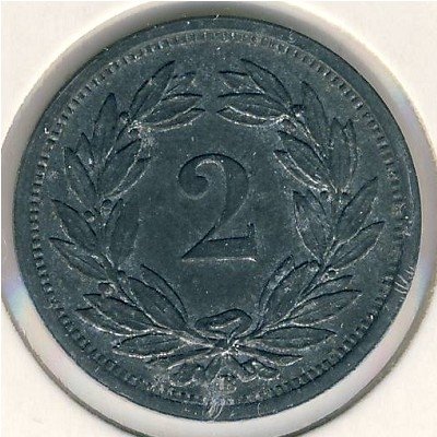 Швейцария 2 раппена 1945 год