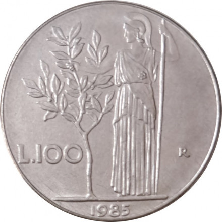 Италия 100 лир 1985 год - Минерва