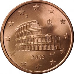 Италия 5 евроцентов 2002 год - Колизей UNC