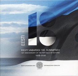 Набор из 10 монет Эстония 2018 год - 100 лет Эстонской Республике (в буклете)