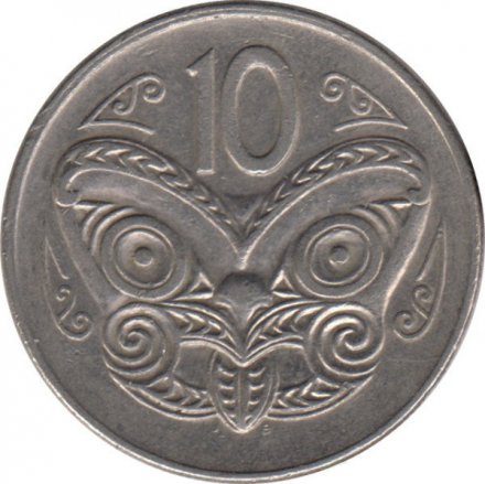 Новая Зеландия 10 центов 1975 год