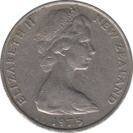 Новая Зеландия 10 центов 1975 год