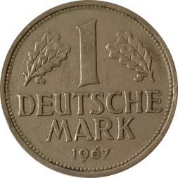 ФРГ 1 марка 1967 год (J)
