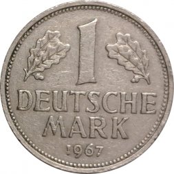 ФРГ 1 марка 1967 год (J)