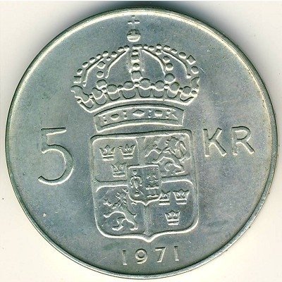 Швеция 5 крон 1971 год