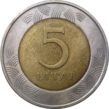Литва 5 лит 1999 год