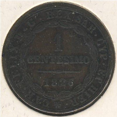 Сардиния 1 чентезимо 1826 год