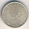 Антильские острова 1/4 гульдена 1960 год - Королева Юлиана
