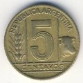 Аргентина 5 сентаво 1944 год