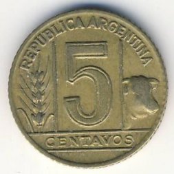 Аргентина 5 сентаво 1944 год