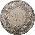 Швейцария 20 раппенов 1985 год