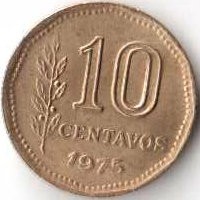 Аргентина 10 сентаво 1975 год