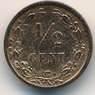 Нидерланды 1/2 цента 1883 год