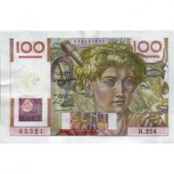 Франция 100 франков 1947 год - F+