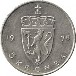 Норвегия 5 крон 1978 год