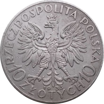 Польша 10 злотых 1933 год - Королева Ядвига