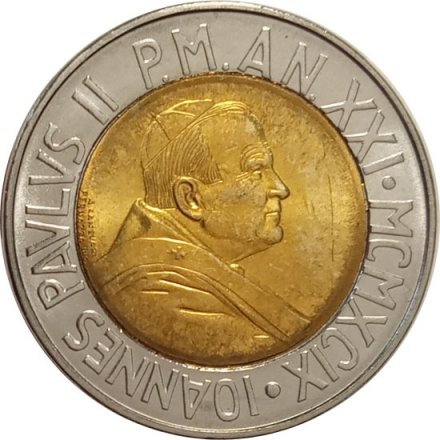 Ватикан 500 лир 1999 год - Время выбора, время надежды