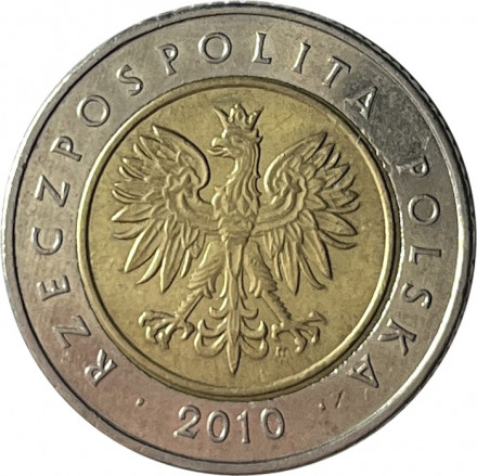 Польша 5 злотых 2010 год