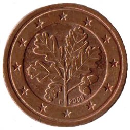 Германия 2 цента 2009 год (F)