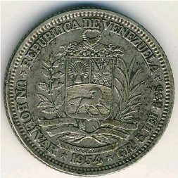 Венесуэла 1 боливар 1954 год - Симон Боливар