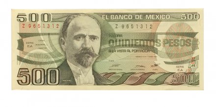 Мексика 500 песо 1984 год - UNC - серия EA