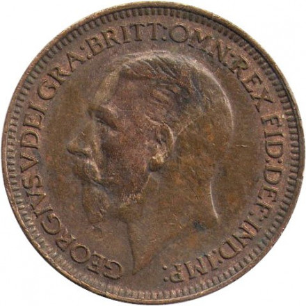 Великобритания 1 фартинг 1933 год - Король Георг V