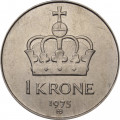 Норвегия 1 крона 1975 год - Король Улаф V
