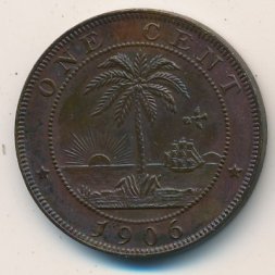Либерия 1 цент 1906 год