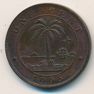 Либерия 1 цент 1906 год