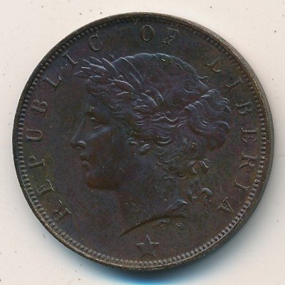 Либерия 1 цент 1906 год