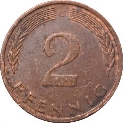 ФРГ 2 пфеннига 1972 год (G)