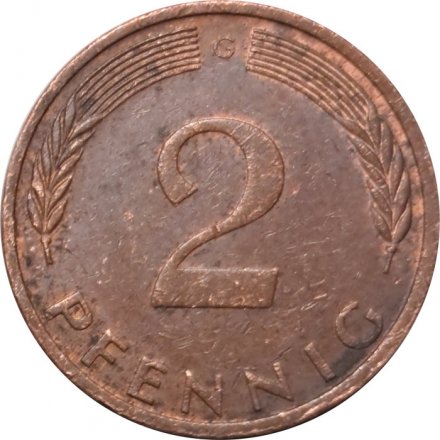 ФРГ 2 пфеннига 1972 год (G)