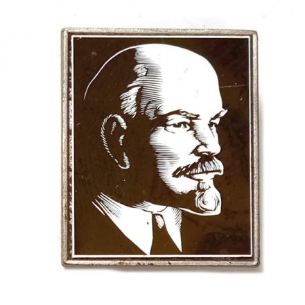 Значок В.И. Ленин. Профиль вправо, зеркальный